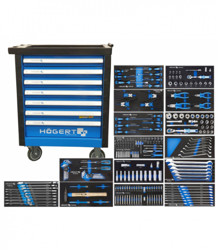 Wózek szafka narzędziowa 252 elementy Hogert HT7G058