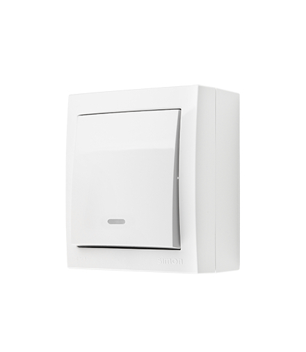 Łącznik jednobiegunowy podświetlany biały 10AX ACW1L/11 AquaClick