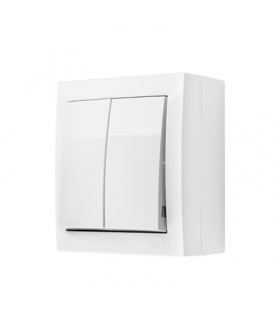 Łącznik schodowy podwójny bryzgoszczelny bez piktogramu biały 10AX ACW6/2/X/11 AquaClick