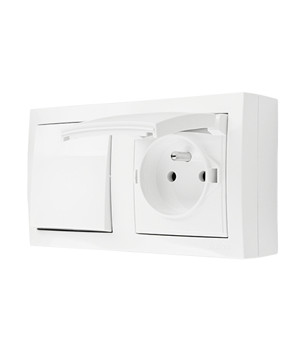 Łącznik jednobiegunowy bryzgoszczelny biały 16A 10AX ACW1GZ1C/11 AquaClick
