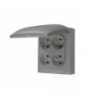 Gniazdo poczwórne z uziemieniem IP44 z przesłonami torów prądowych klapka w kolorze pokrywy szary 16A ACGZ4Z/16 AquaClick