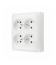 Gniazdo poczwórne z uziemieniem w wersji IP20 biały 16A ACGZN4/11 AquaClick