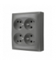 Gniazdo poczwórne z uziemieniem w wersji IP20 szary 16A ACGZN4/16 AquaClick