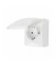 Gniazdo pojedyncze Schuko IP44 klapka w kolorze pokrywy biały 16A ACGSZ1C/11 AquaClick