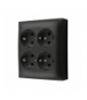 Gniazdo poczwórne Schuko w wersji IP20 z przesłonami torów prądowych czarny mat 16A ACGSZN4CZ/49 AquaClick