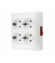 Gniazdo poczwórne Schuko w wersji IP20 z wbudowanym wyłącznikiem biały 16A ACGSZN4W1/11 AquaClick