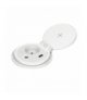 Gniazdo meblowe Ø8cm wpuszczane w blat z ładowarką indukcyjną, ładowarką USB, przelotką kablową i przewodem 2m OR-GM-9011/W