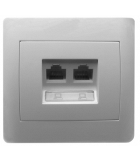 Gniazdo komputerowe podwójne kolor szampan Orno OR-B71-C