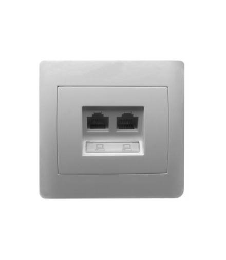 Gniazdo komputerowe podwójne kolor szampan Orno OR-B71-C