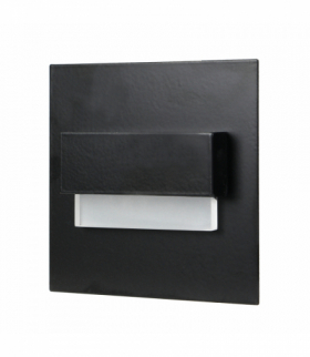 TRACO LED 1,5W, oprawa schodowa podtynkowa, 12VDC, 30lm, 6000K, czarny, innowacyjny sposób montażu Orno AD-OS-6165L6/B