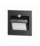 DRACO LED NEW 1,5W, oprawa schodowa podtynkowa, 12VDC, 30lm, 3000K, czarny, czujnik ruchu i zmierzchu Orno AD-OS-6164LR3/B