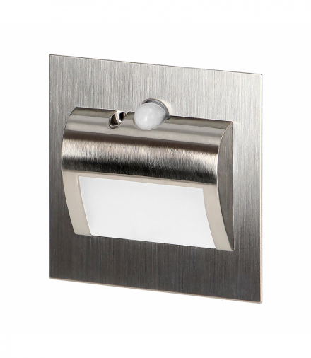 DRACO LED NEW 1,5W, oprawa schodowa podtynkowa, 12VDC, 30lm, 6000K, satyna, czujnik ruchu i zmierzchu Orno AD-OS-6164LR6/N