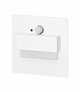 TRACO LED 1,5W, oprawa schodowa podtynkowa, 12VDC, 30lm, 6000K, biała, czujnik ruchu i zmierzchu Orno AD-OS-6165LR6/W