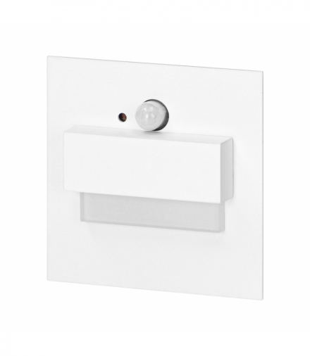 TRACO LED 1,5W, oprawa schodowa podtynkowa, 12VDC, 30lm, 6000K, biała, czujnik ruchu i zmierzchu Orno AD-OS-6165LR6/W