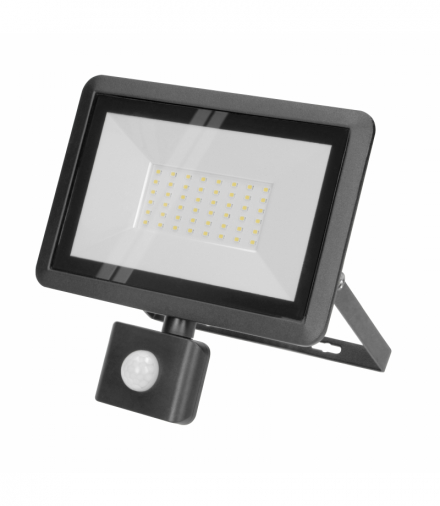 BULLED S 50W naświetlacz z PIR, 4000lm, IP44, 4000K, aluminium + szkło Orno AD-NL-6138BLR4