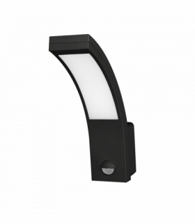 PIRYT LED 10W, oprawa ogrodowa z czujnikiem ruchu 140st, 800lm, IP54, 4000K, czarna Orno AD-OP-6109BLPMR4