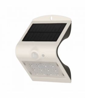 SILOE LED 1,5W, lampa solarna z czujnikiem ruchu 120st, 190lm, IP65, 4000K, 1200mAh, podwójne źródło światła, biała Orno AD-SL-6
