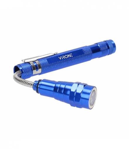 Latarka teleskopowa 17-57 cm, 3 LED, 4 x LR44, wyginana głowica, magnes Orno WL-9