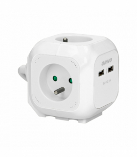 Przedłużacz 4 krotny 2P+Z, ładowarka 2xUSB, 1,4m H05VV-F 3x1mm2, biały Orno OR-AE-13144/W