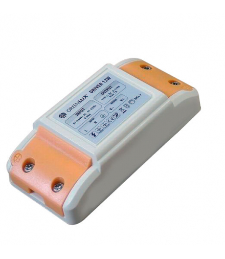 Zasilacz 12V 1000mA 12W, 1A LED IP20 DRIVER LED w obudowie plastikowej Greenlux GXLD016