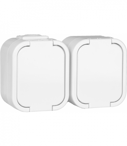 URAN ZA-26 - Gniazdo wtyczkowe podwójne 2x2P+Z bryzgoodporne Greenlux GXNP036