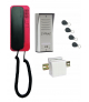 Domofon jednorodzinny CYFRAL, breloki zbliżeniowe, SREBRNA kaseta, unifon CZARNO-CZERWONY