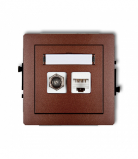 DECO Mechanizm gniazda antenowego poj. typu F (SAT) + gniazda komp. poj. 1xRJ45, kat. 6, 8-stykowy Karlik 9DGFK-3