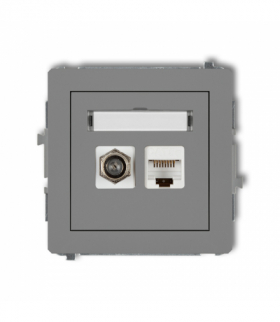 DECO Mechanizm gniazda antenowego poj. typu F (SAT) + gniazda komp. poj. 1xRJ45, kat. 6 ekranowe, 8-stykowy Karlik 27DGFK-5