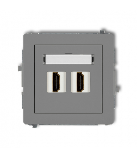 DECO Mechanizm gniazda podwójnego HDMI 2.0 Karlik 27DHDMI-4