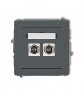 DECO Mechanizm gniazda antenowego podwójnego typu F (SAT) pozłacany Karlik 28DGF-2.1