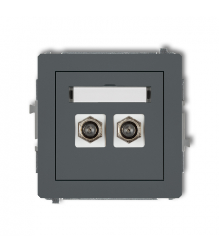 DECO Mechanizm gniazda antenowego podwójnego typu F (SAT) pozłacany Karlik 28DGF-2.1