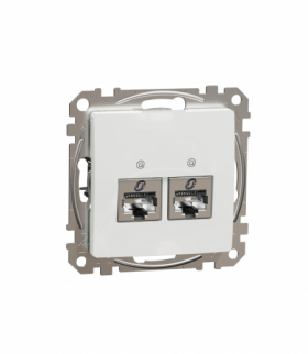 Sedna Design & Elements, Gniazdo komputerowe podwójne RJ45 kat. 6 STP, białe Schneider SDD111462S