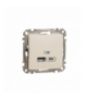 Sedna Design & Elements, Gniazdo ładowania USB typ A+C 2,4A, beżowe Schneider SDD112402