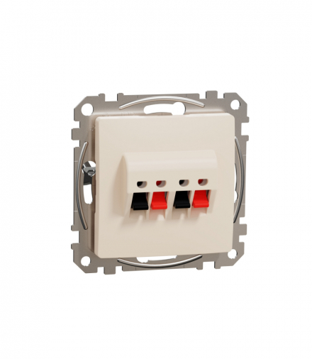 Sedna Design & Elements, Gniazdo głośnikowe podwójne, beżowe Schneider SDD112411