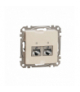 Sedna Design & Elements, Gniazdo komputerowe podwójne RJ45 kat. 5e STP, beżowy Schneider SDD112452S