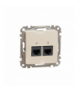 Sedna Design & Elements, Gniazdo komputerowe podwójne RJ45 kat. 6 UTP, beżowy Schneider SDD112462