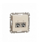 Sedna Design & Elements, Gniazdo komputerowe podwójne RJ45 kat. 6 STP, beżowy Schneider SDD112462S
