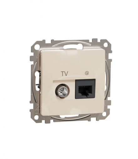Sedna Design & Elements, Gniazdo komputerowe-TV (kat. 6 UTP), beżowy Schneider SDD112469T