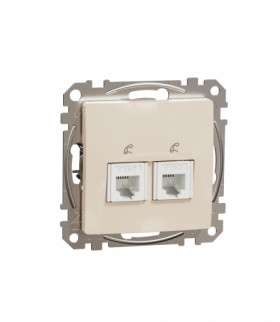 Sedna Design & Elements, Gniazdo telefoniczne podwójne RJ11, beżowy Schneider SDD112492