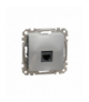 Sedna Design & Elements, Gniazdo komputerowe RJ45 kat. 6 UTP, srebrne aluminium Schneider SDD113461