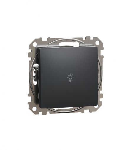 Sedna Design & Elements, Przycisk 1-biegunowy "światło", czarny antracyt Schneider SDD114132