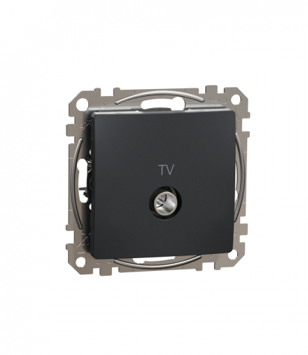 Sedna Design & Elements, Gniazdo TV przelotowe (7dB), czarny antracyt Schneider SDD114474
