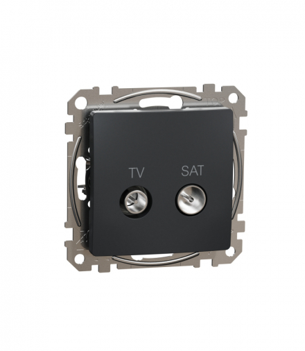 Sedna Design & Elements, Gniazdo TV/SAT przelotowe (10dB), czarny antracyt Schneider SDD114478S