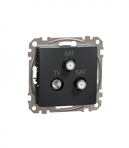 Sedna Design & Elements, Gniazdo TV/SAT/SAT końcowe (4dB), czarny antracyt Schneider SDD114481S