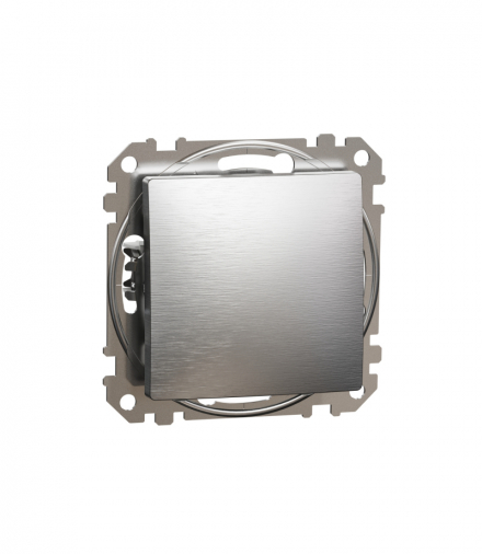 Sedna Design & Elements, Przycisk 1-biegunowy, szczotkowane aluminium, efekt metalu Schneider SDD170111