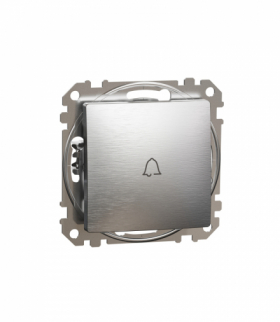 Sedna Design & Elements, Przycisk 1-biegunowy "dzwonek", szczotkowane aluminium, efekt metalu Schneider SDD170131