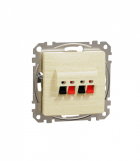 Sedna Design & Elements, Gniazdo głośnikowe podwójne, brzoza, efekt drewna Schneider SDD180411