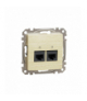 Sedna Design & Elements, Gniazdo komputerowe podwójne RJ45 kat. 6 UTP, brzoza, efekt drewna Schneider SDD180462