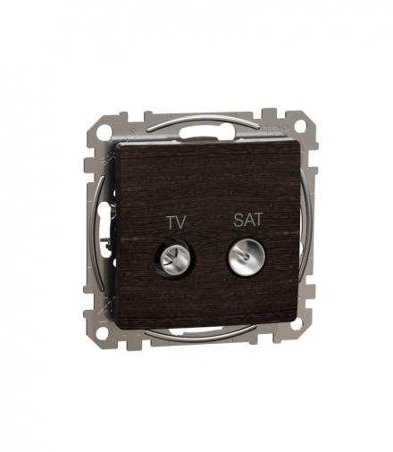 Sedna Design & Elements, Gniazdo TV/SAT przelotowe (7dB), wenge, efekt drewna Schneider SDD181474S