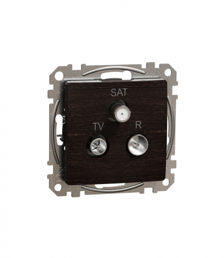 Sedna Design & Elements, Gniazdo R/TV/SAT końcowe (4dB), wenge, efekt drewna Schneider SDD181481
